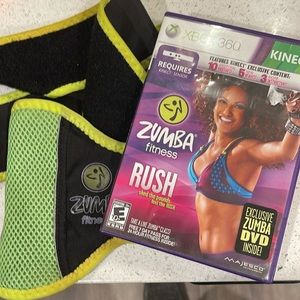 Video game: Xbox 360 Zumba rush kinect with belt